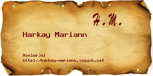 Harkay Mariann névjegykártya