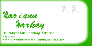 mariann harkay business card